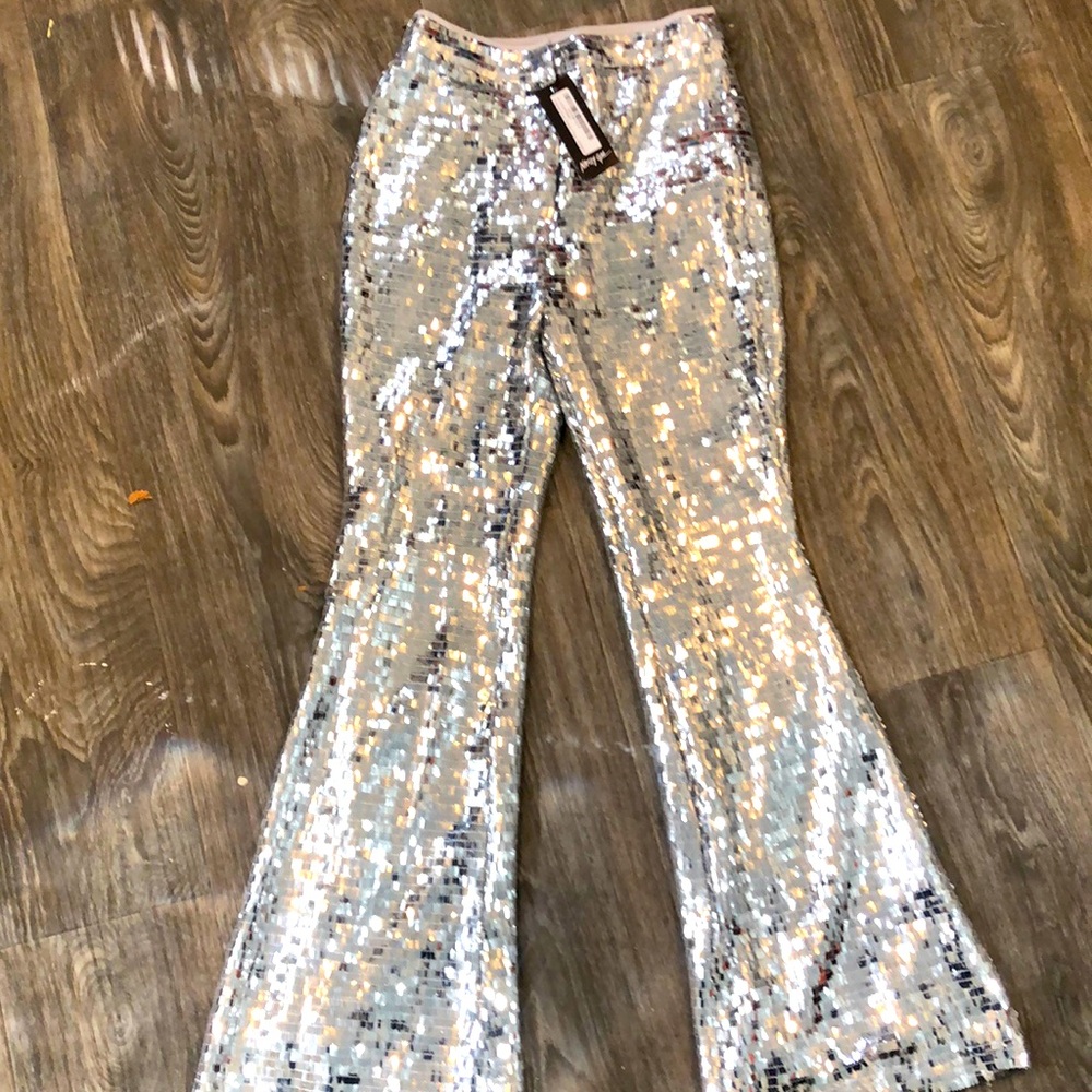 Nasty Gal Wide Leg Disco Sequin Pants